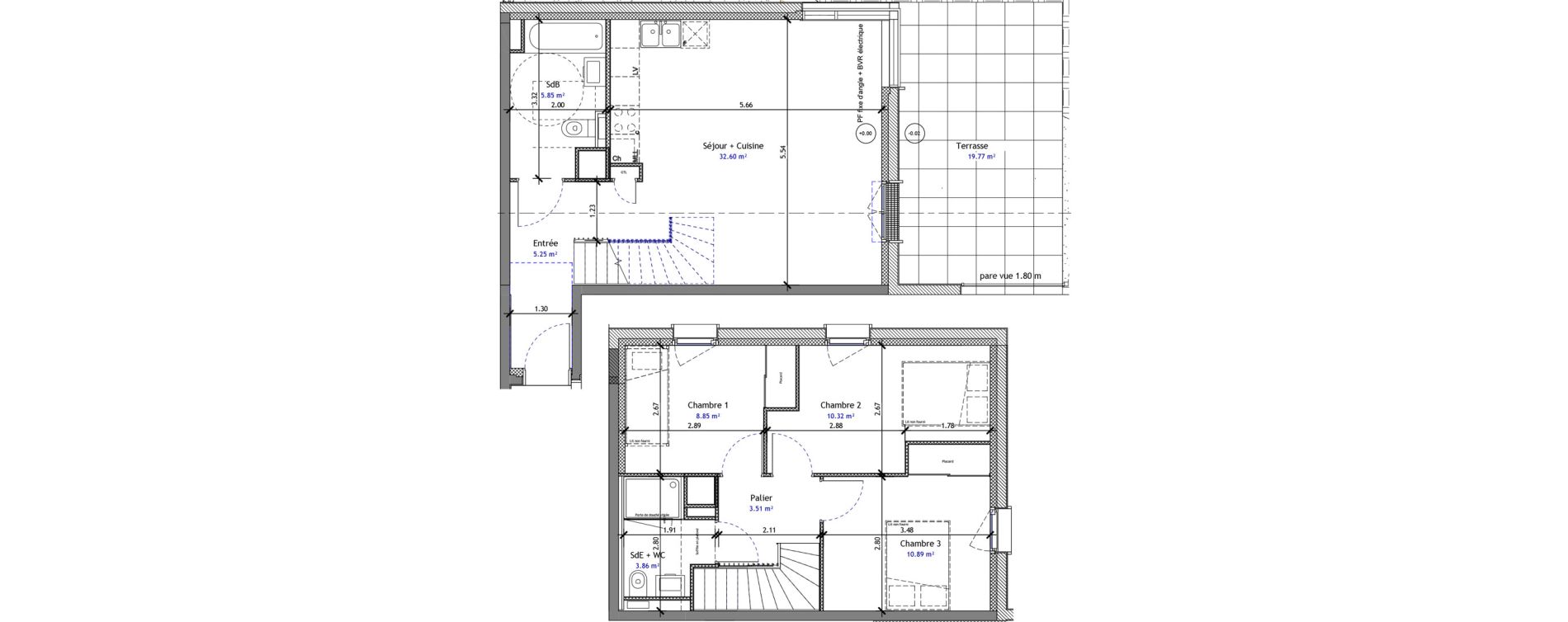 Duplex T4 de 81,13 m2 &agrave; M&eacute;r&eacute; Centre