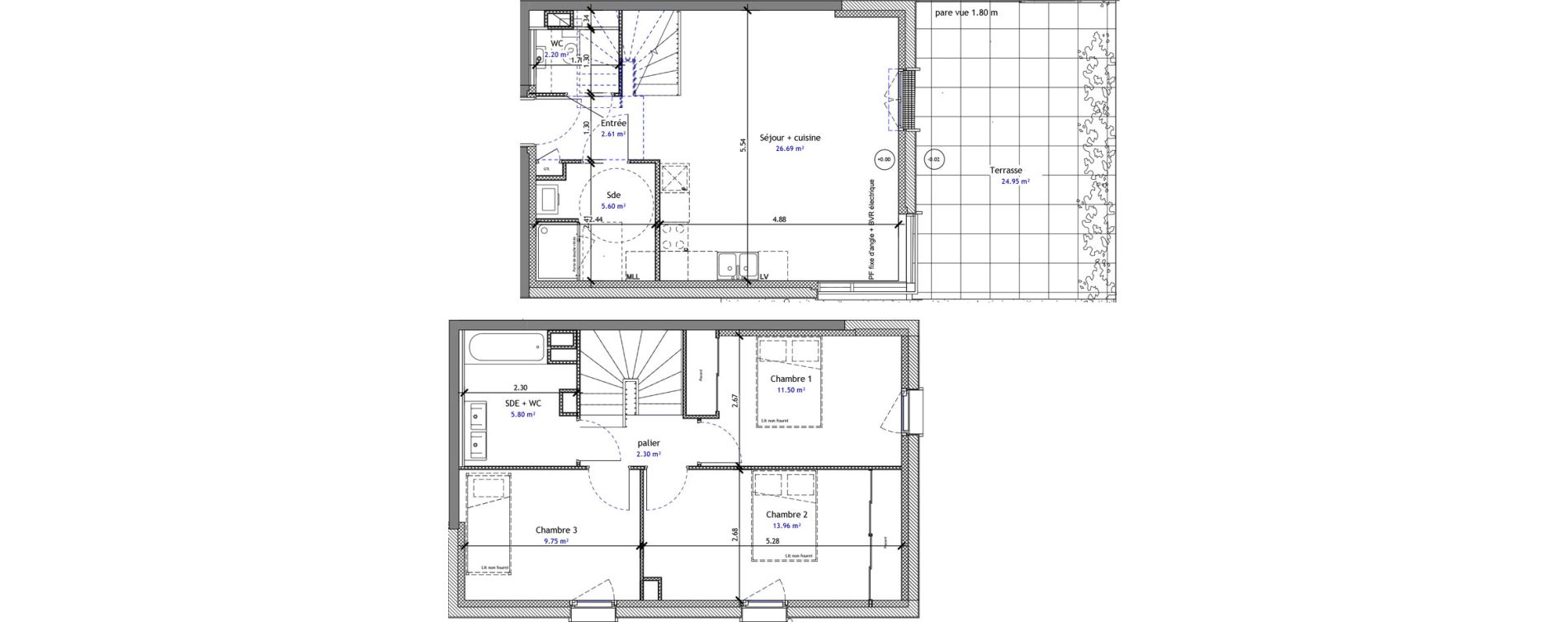 Duplex T4 de 80,41 m2 &agrave; M&eacute;r&eacute; Centre