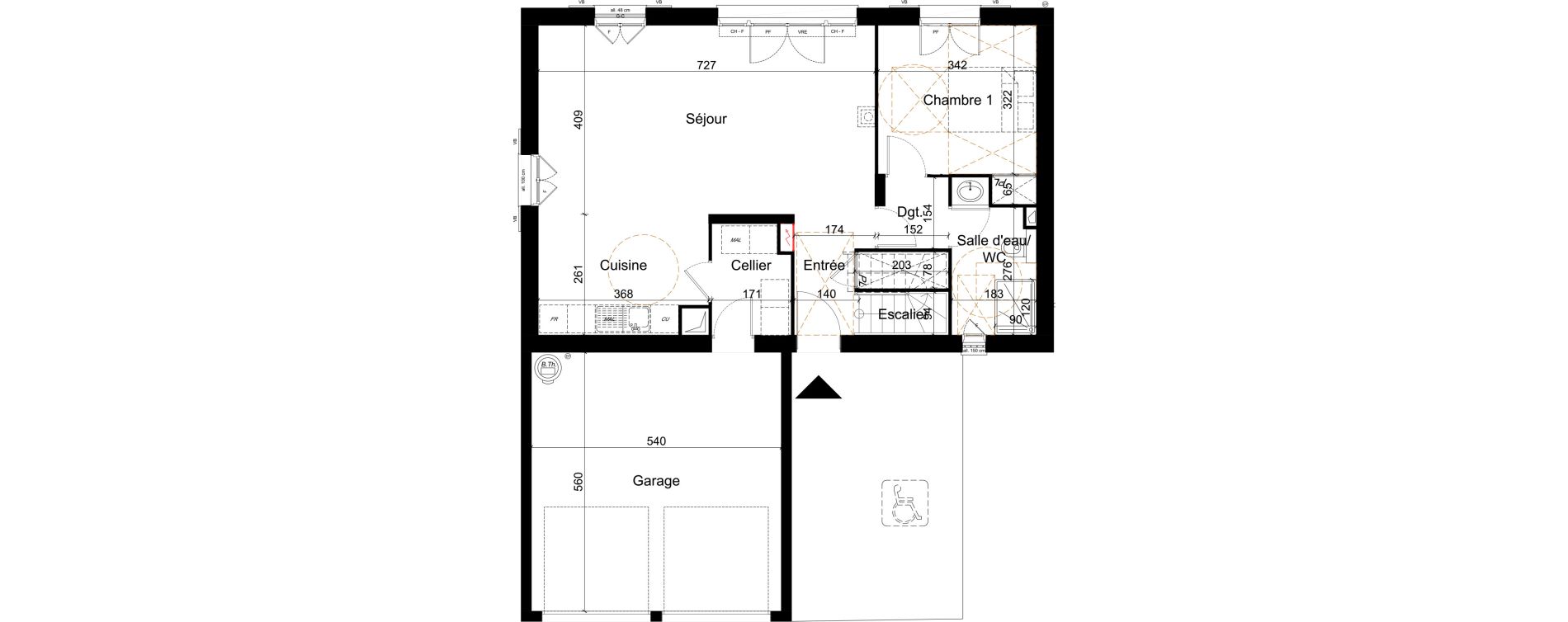 Maison T5 de 132,95 m2 &agrave; M&eacute;r&eacute; Centre