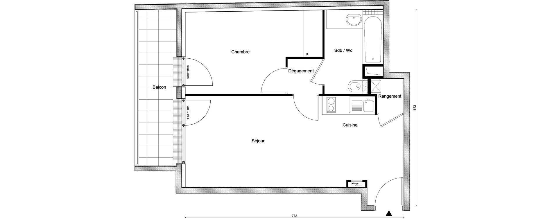 Appartement T2 de 43,73 m2 &agrave; Meulan-En-Yvelines Coteau vexin