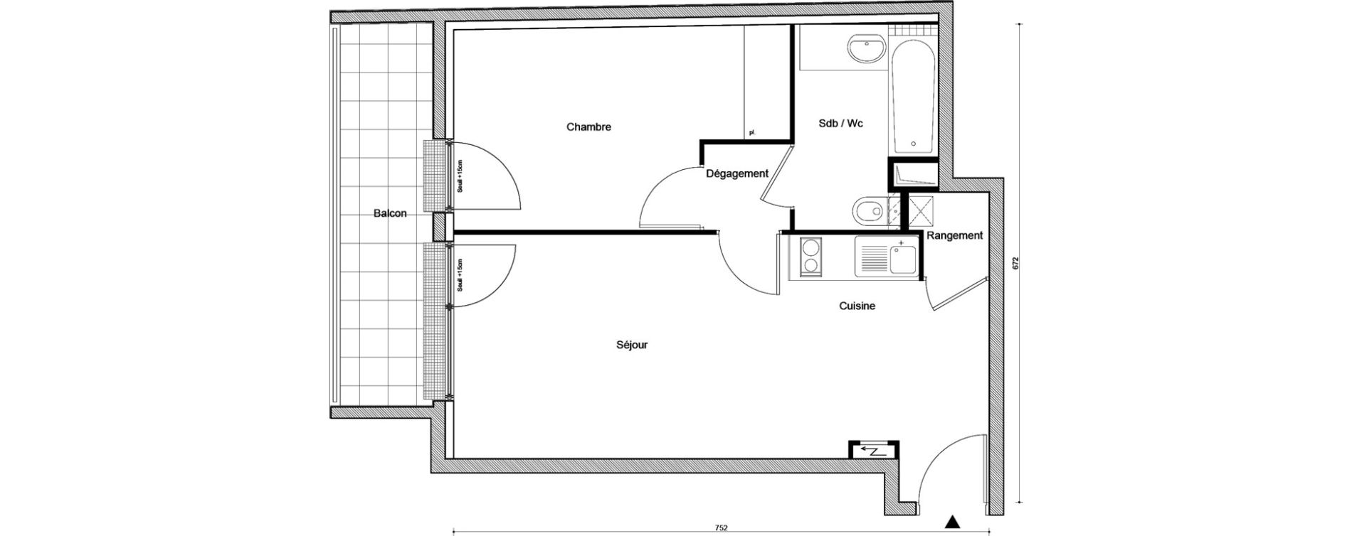 Appartement T2 de 43,73 m2 &agrave; Meulan-En-Yvelines Coteau vexin