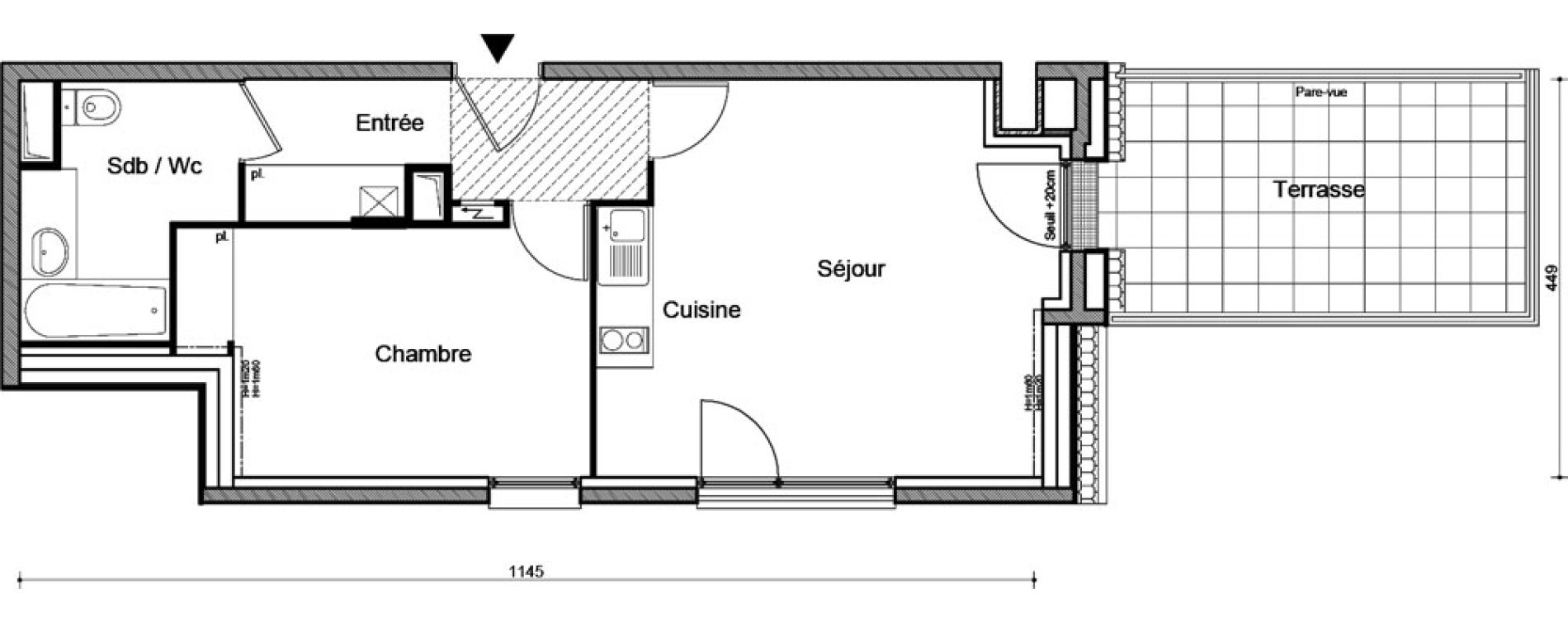 Appartement T2 de 46,04 m2 &agrave; Meulan-En-Yvelines Coteau vexin
