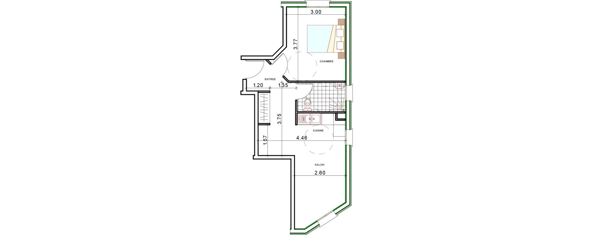 Appartement T2 de 37,90 m2 &agrave; Montesson Centre