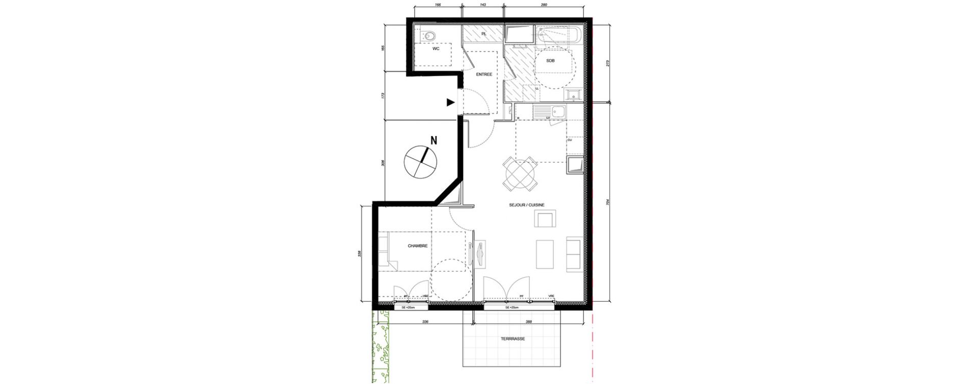 Appartement T2 de 52,96 m2 &agrave; Montesson Les rabaux