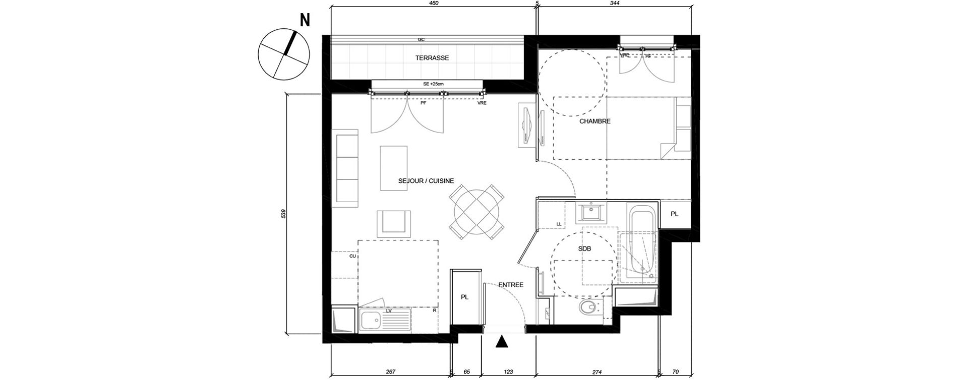 Appartement T2 de 42,27 m2 &agrave; Montesson Les rabaux