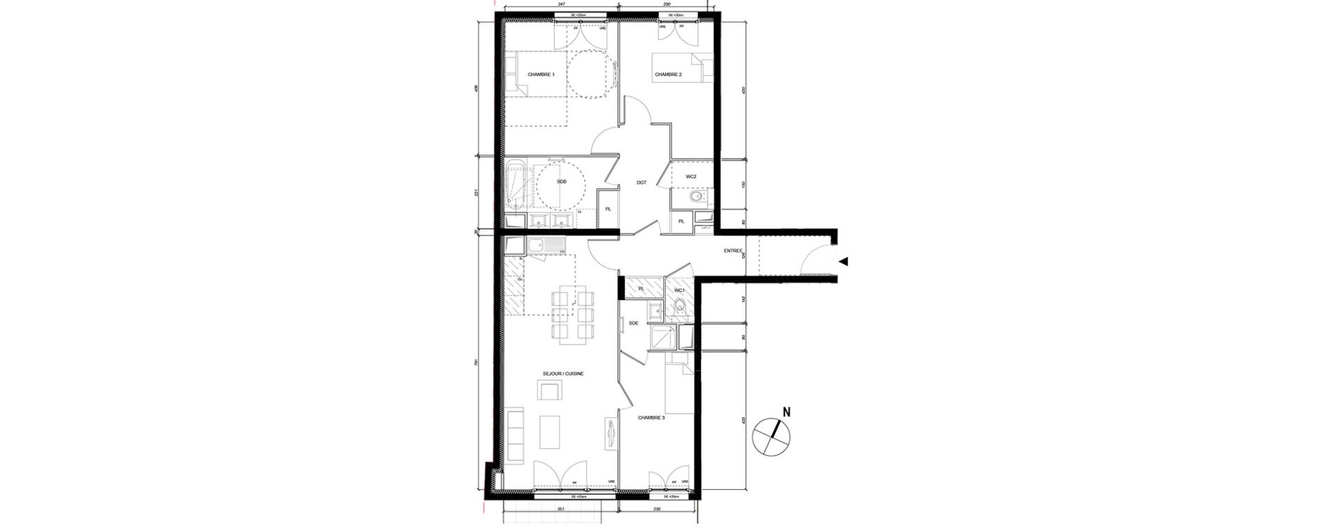 Appartement T4 de 89,49 m2 &agrave; Montesson Les rabaux