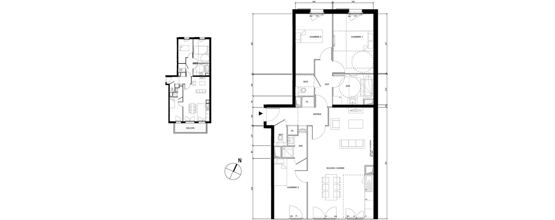 Appartement T4 de 86,67 m2 &agrave; Montesson Les rabaux