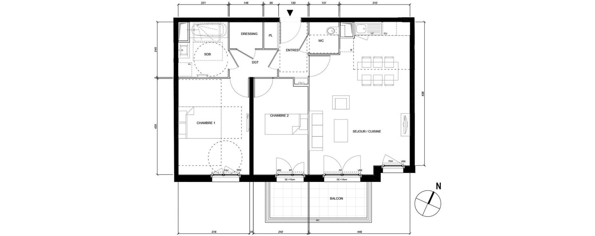 Appartement T3 de 65,60 m2 &agrave; Montesson Les rabaux