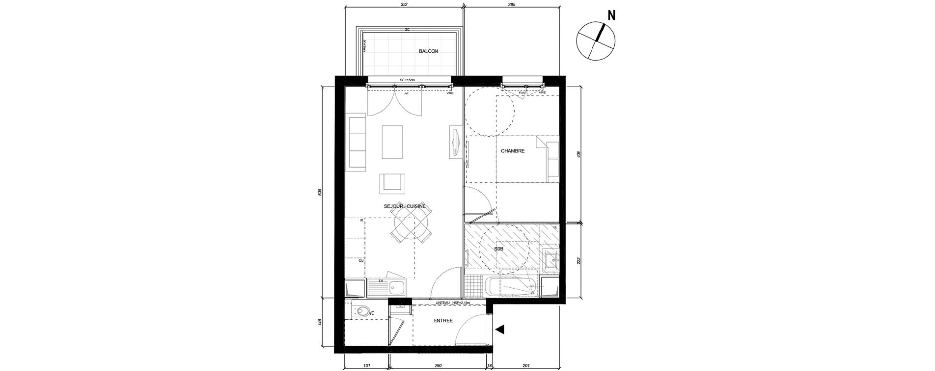 Appartement T2 de 45,21 m2 &agrave; Montesson Les rabaux