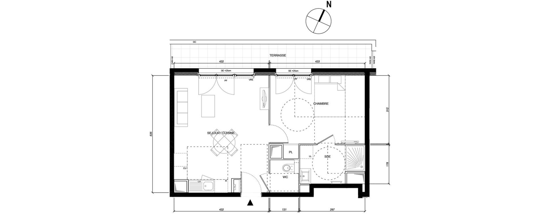 Appartement T2 de 43,18 m2 &agrave; Montesson Les rabaux