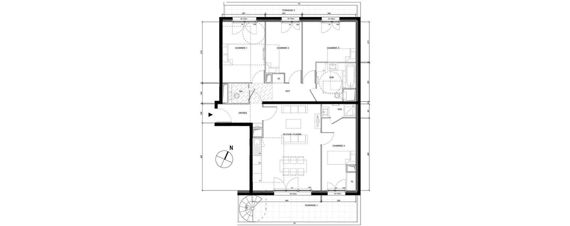 Appartement T5 de 87,80 m2 &agrave; Montesson Les rabaux