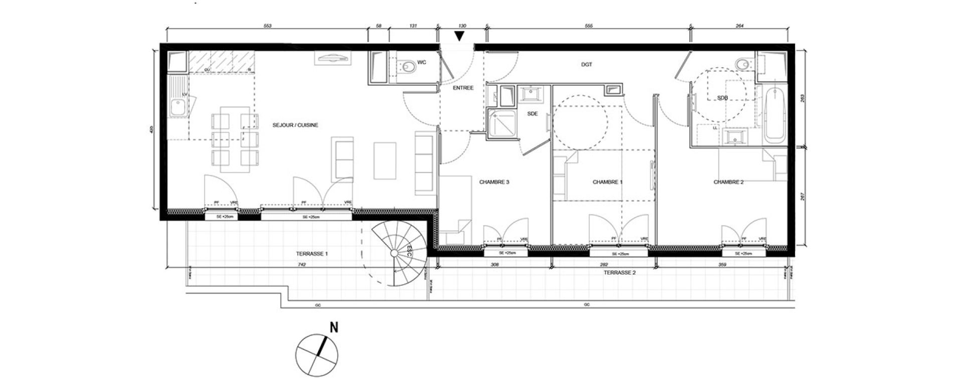 Appartement T4 de 79,82 m2 &agrave; Montesson Les rabaux