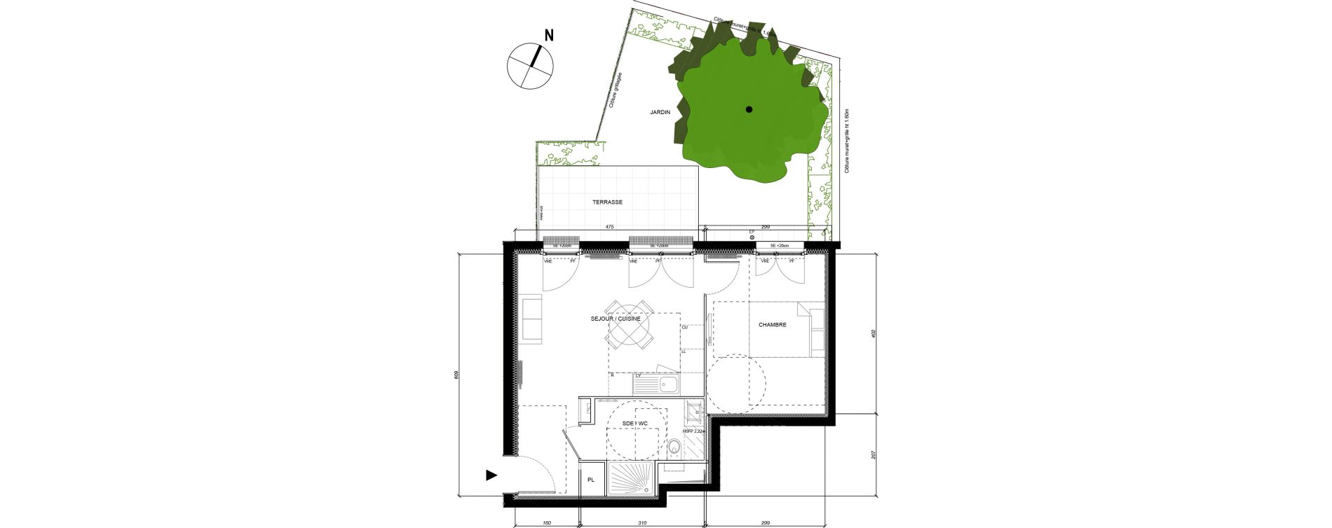 Appartement T2 de 38,86 m2 &agrave; Montesson Les rabaux