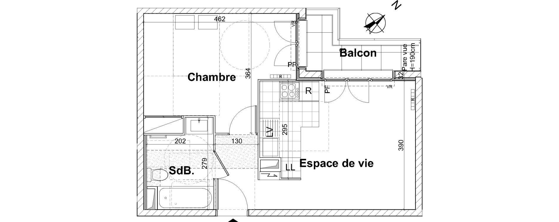 Appartement T2 de 40,28 m2 &agrave; Montesson Centre