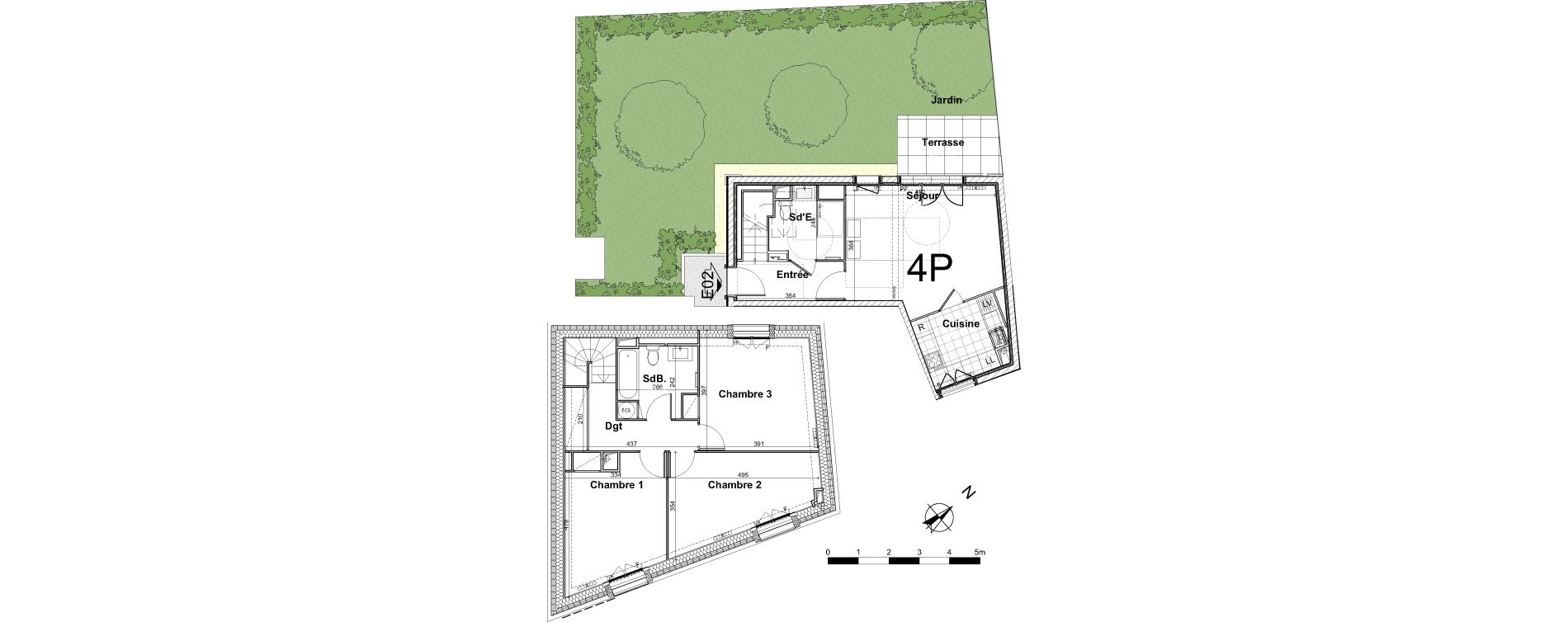 Duplex T4 de 84,94 m2 &agrave; Montesson Centre