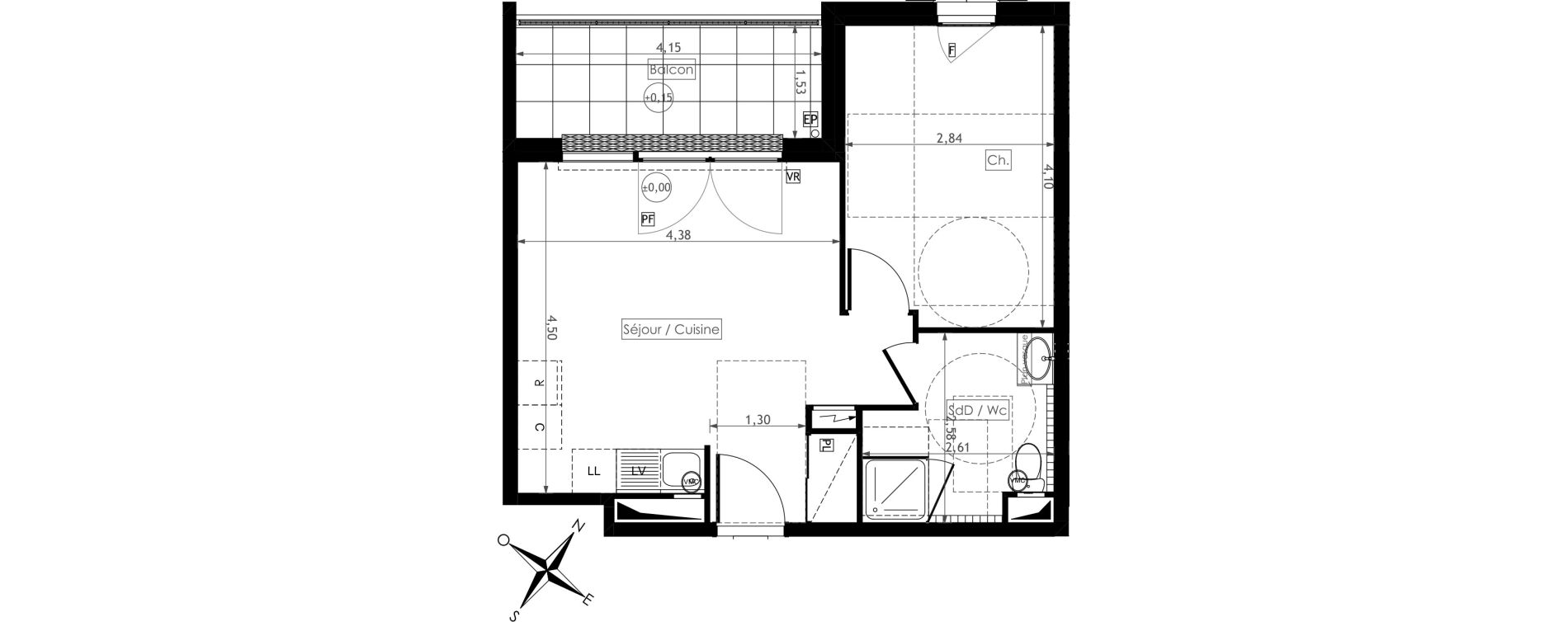 Appartement T2 de 38,67 m2 &agrave; Montesson Centre
