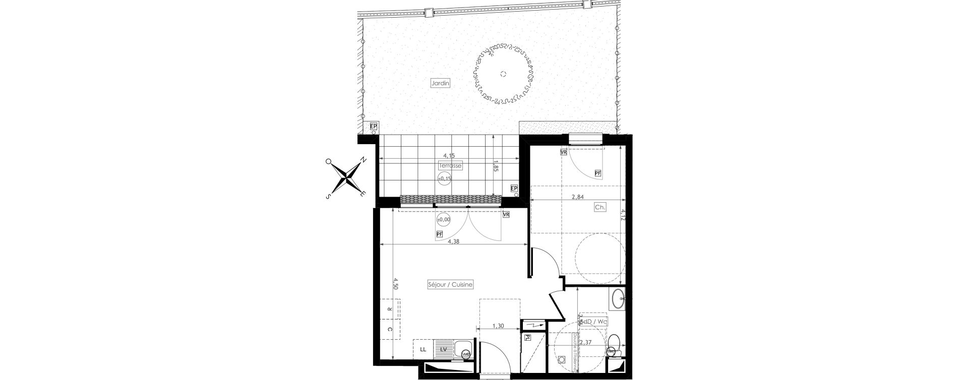 Appartement T2 de 38,64 m2 &agrave; Montesson Centre