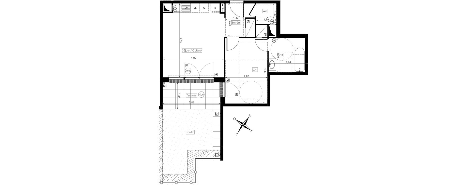 Appartement T2 de 44,91 m2 &agrave; Montesson Centre