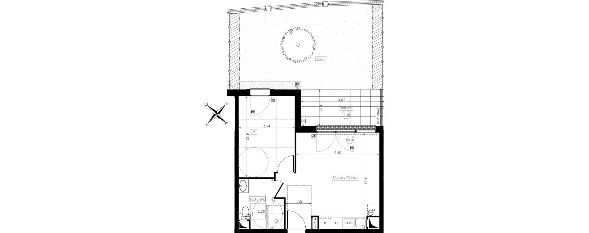 Appartement T2 de 38,37 m2 &agrave; Montesson Centre