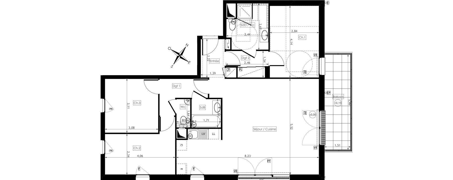 Appartement T4 de 90,65 m2 &agrave; Montesson Centre