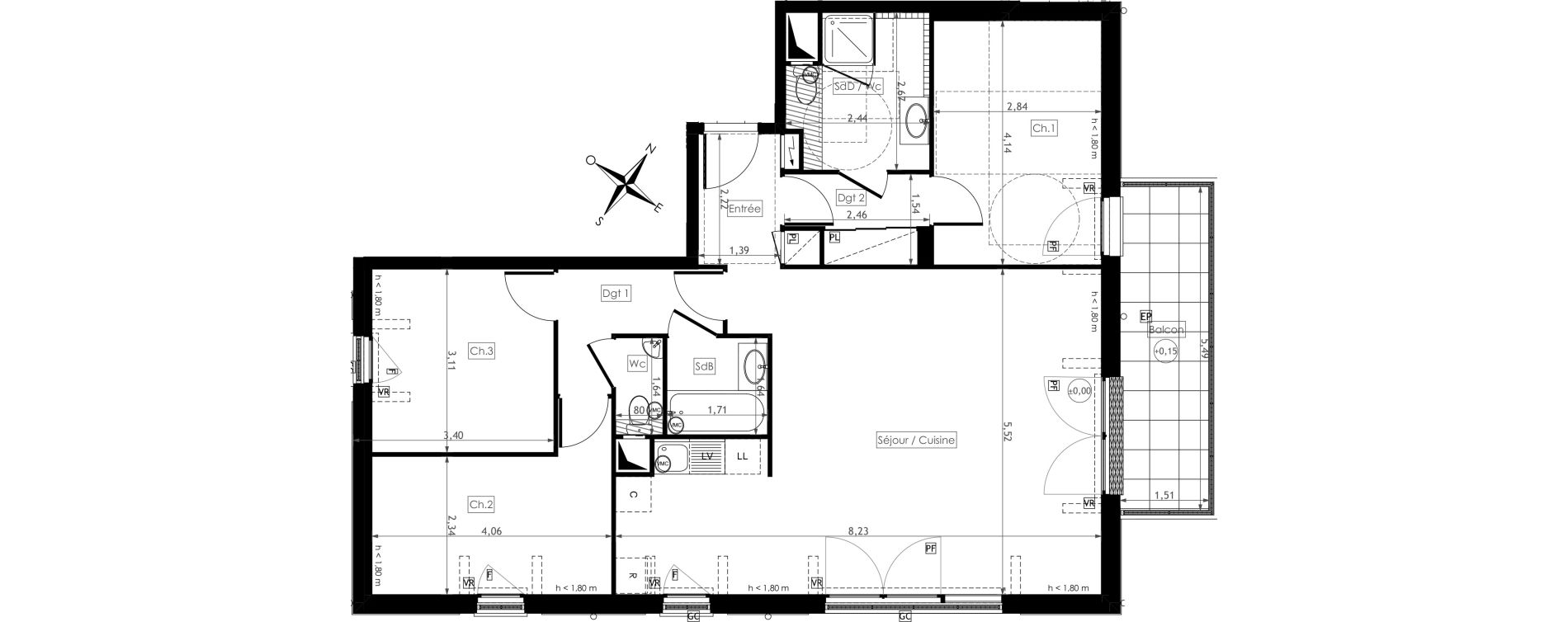 Appartement T4 de 90,65 m2 &agrave; Montesson Centre