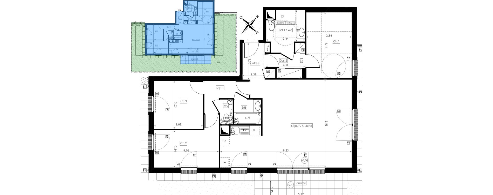 Appartement T4 de 90,24 m2 &agrave; Montesson Centre