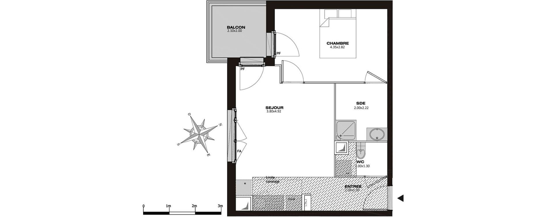 Appartement T2 de 40,80 m2 &agrave; Plaisir Les gatines