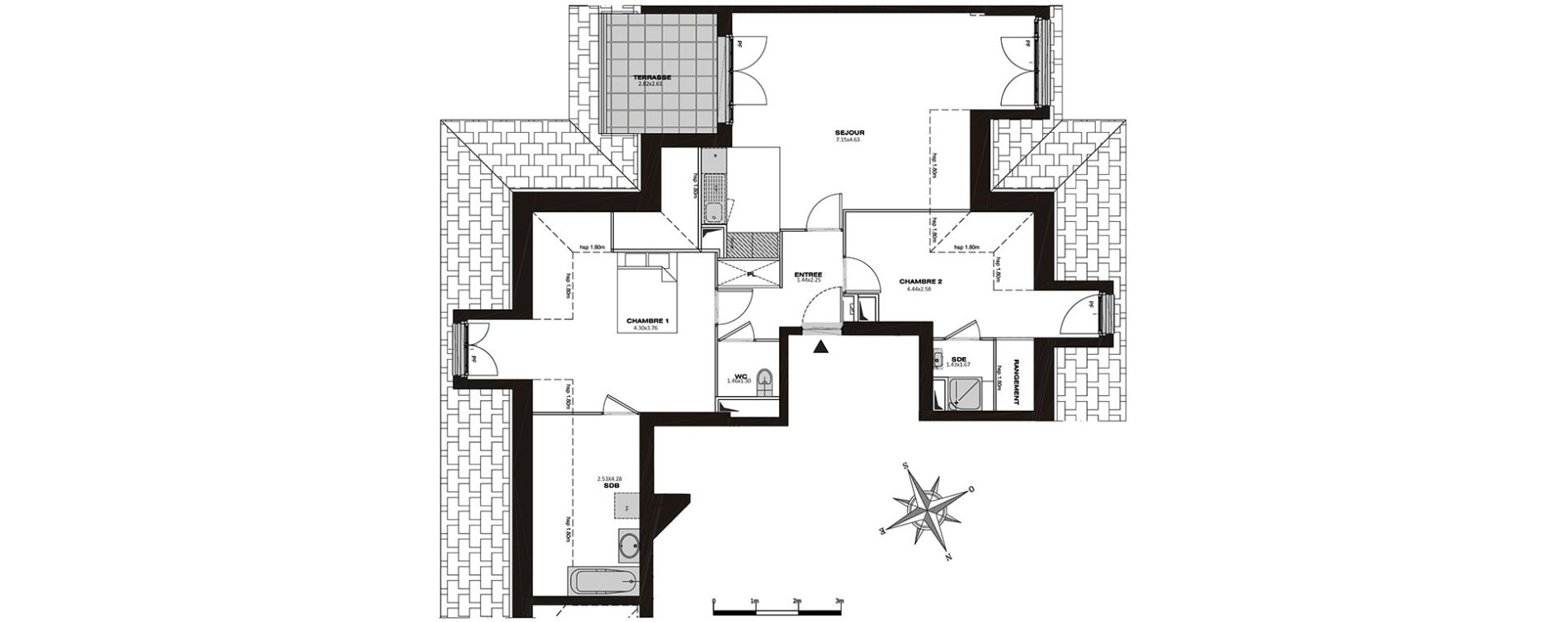 Appartement T3 de 73,71 m2 &agrave; Plaisir Les gatines