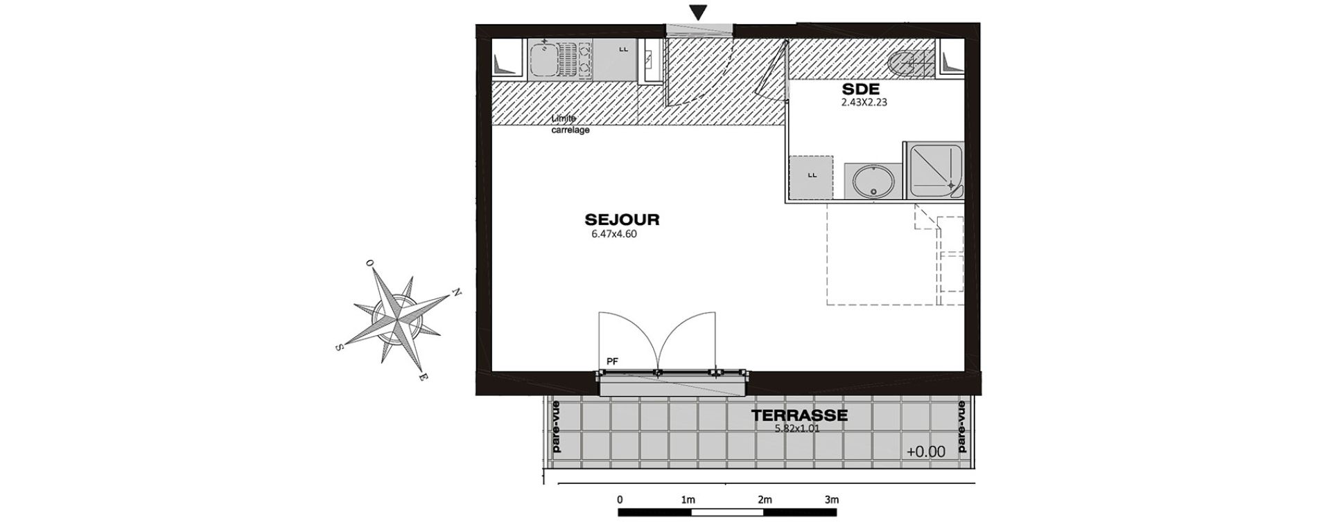 Appartement T1 de 28,96 m2 &agrave; Plaisir Les gatines