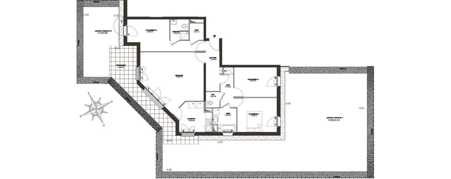 Appartement T4 de 92,75 m2 &agrave; Plaisir Les gatines
