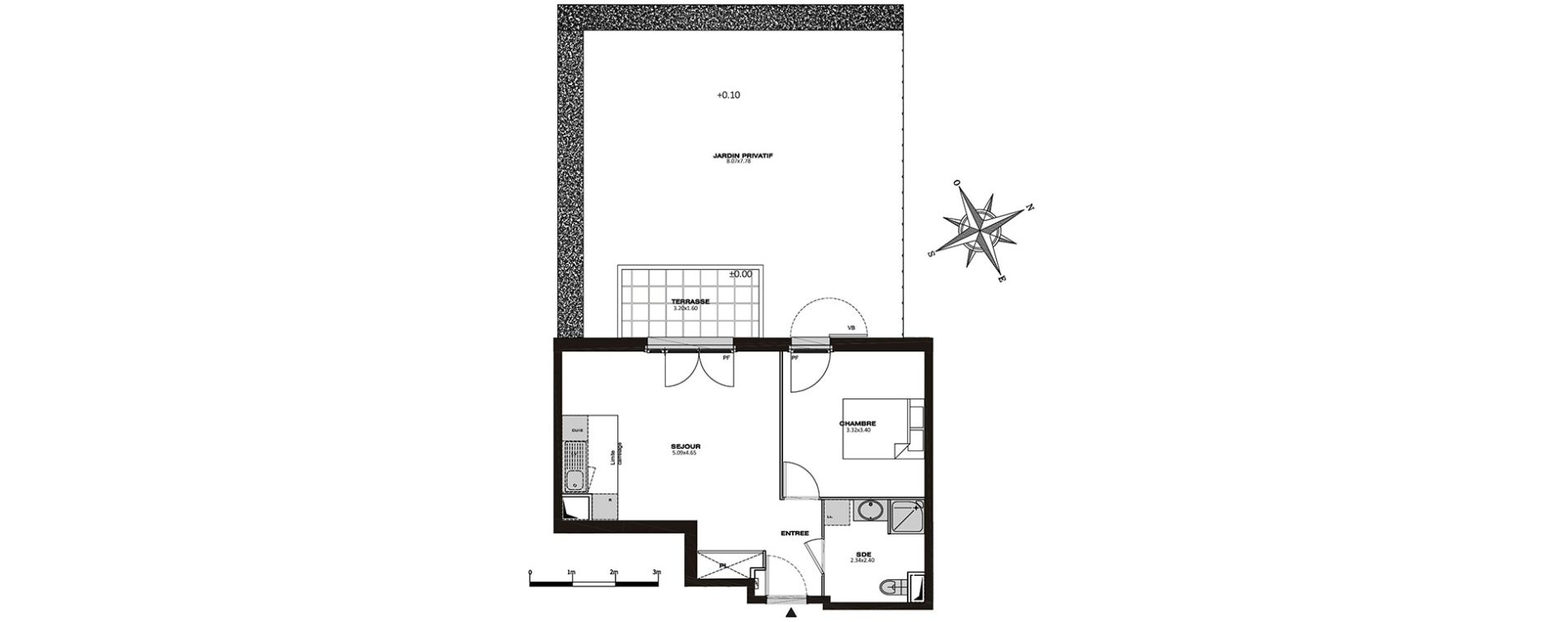 Appartement T2 de 41,11 m2 &agrave; Plaisir Les gatines