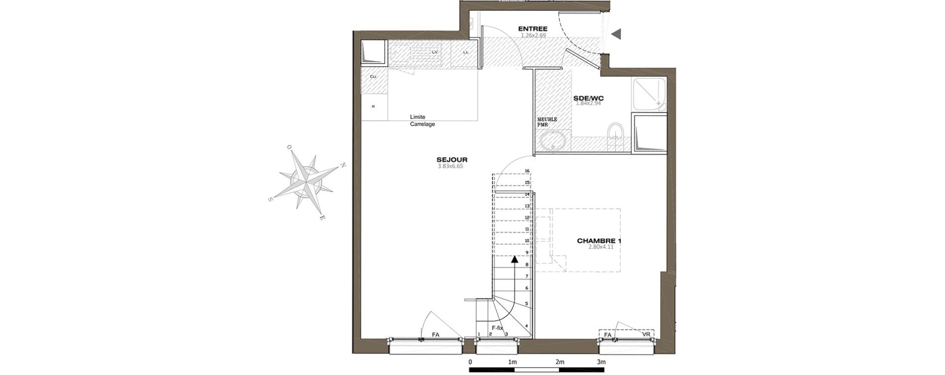 Duplex T4 de 74,85 m2 &agrave; Plaisir Les gatines