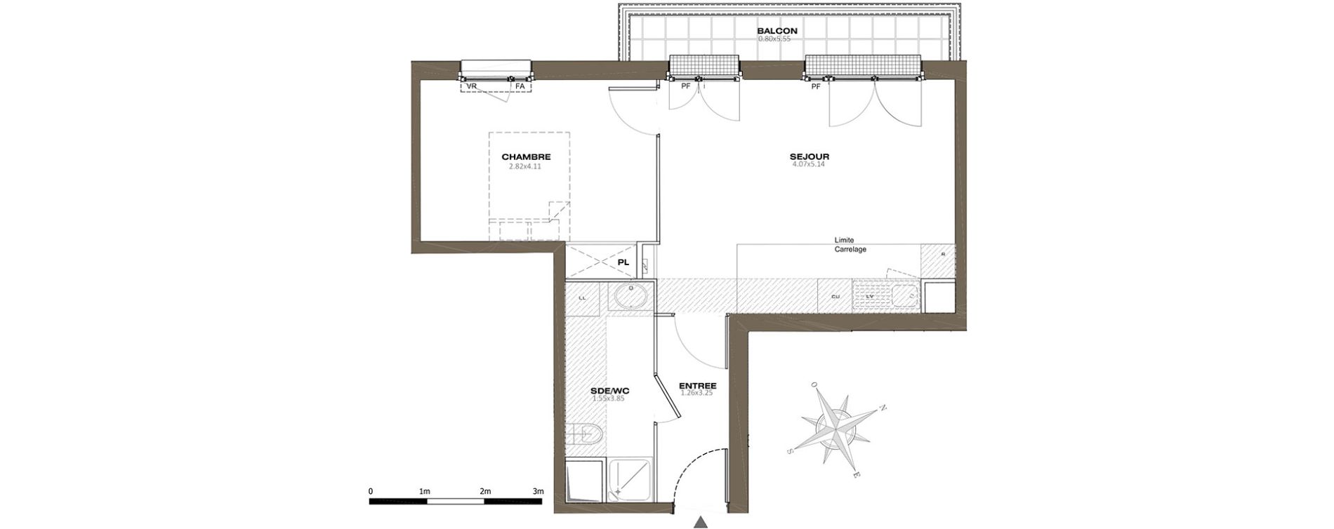 Appartement T2 de 42,53 m2 &agrave; Plaisir Les gatines