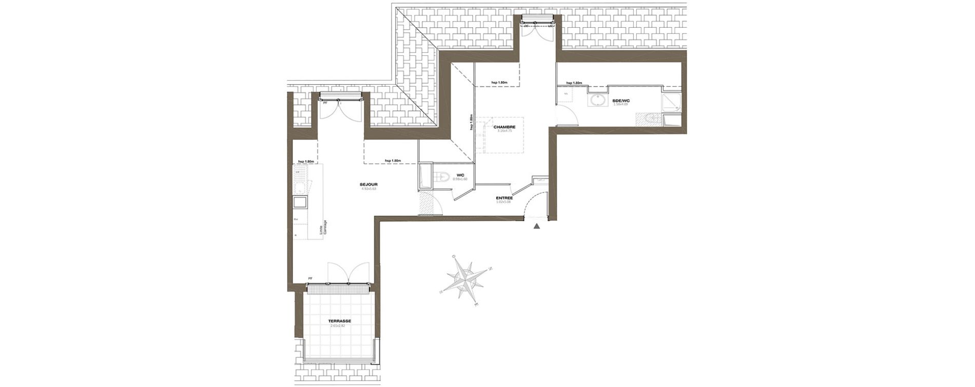 Appartement T2 de 52,04 m2 &agrave; Plaisir Les gatines