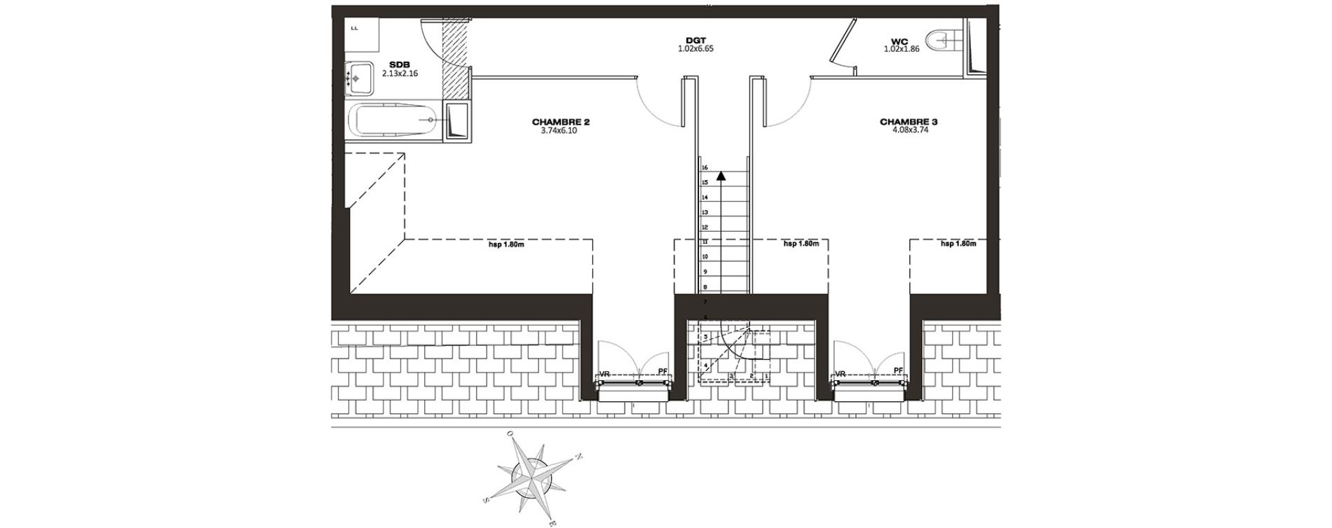 Duplex T4 de 87,38 m2 &agrave; Plaisir Les gatines