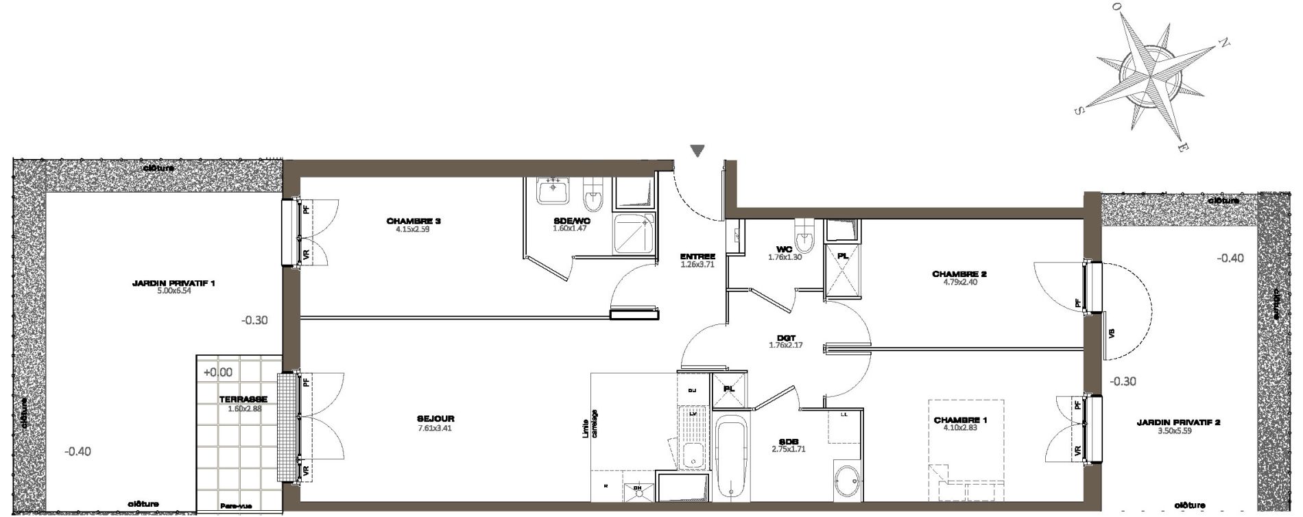 Appartement T4 de 79,59 m2 &agrave; Plaisir Les gatines