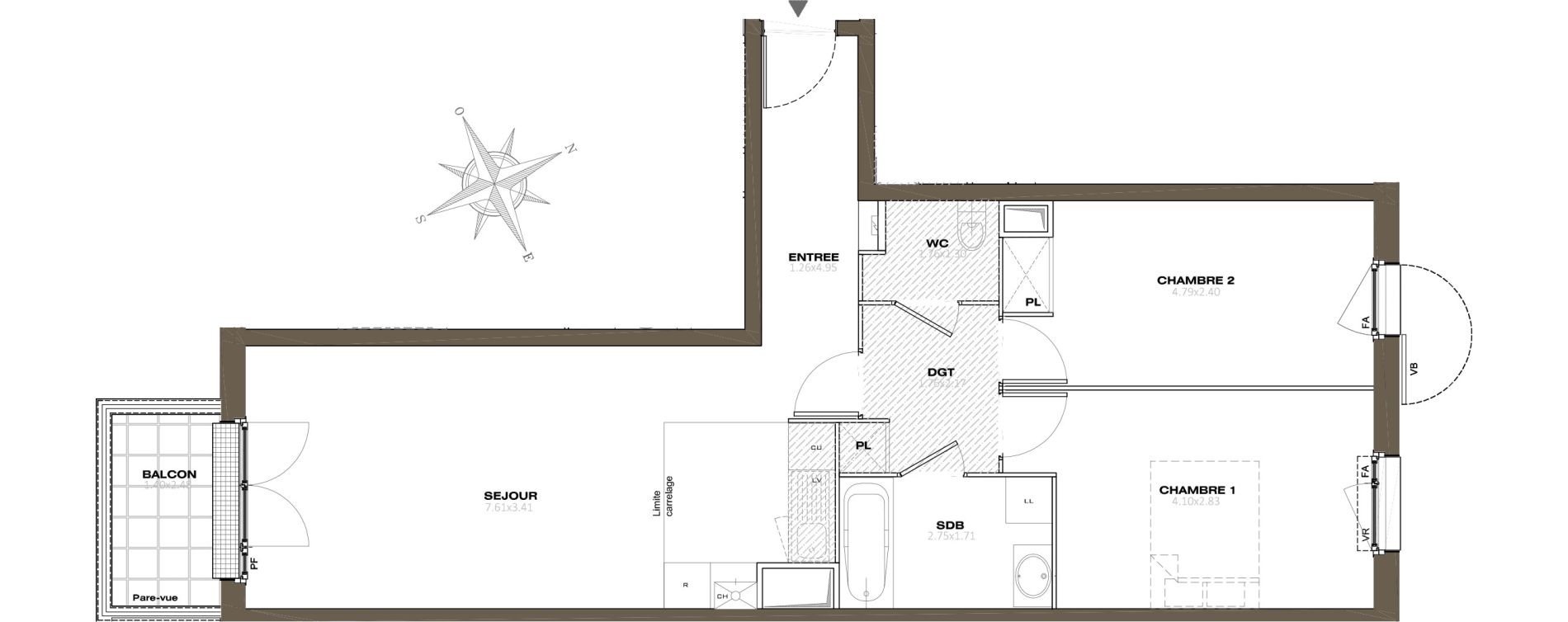 Appartement T3 de 64,92 m2 &agrave; Plaisir Les gatines