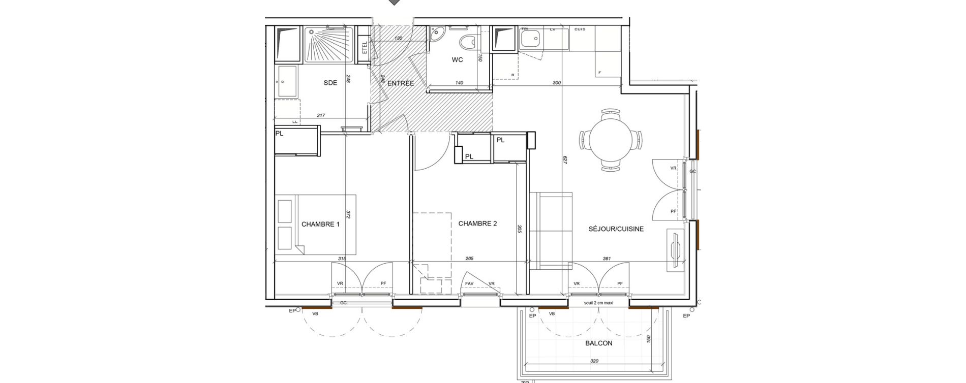 Appartement T3 meubl&eacute; de 54,61 m2 &agrave; Plaisir G&acirc;tines - la bataille