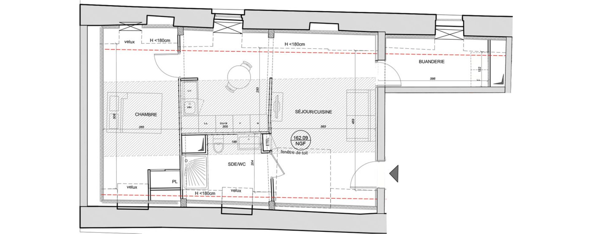 Appartement T2 de 53,58 m2 &agrave; Plaisir Centre