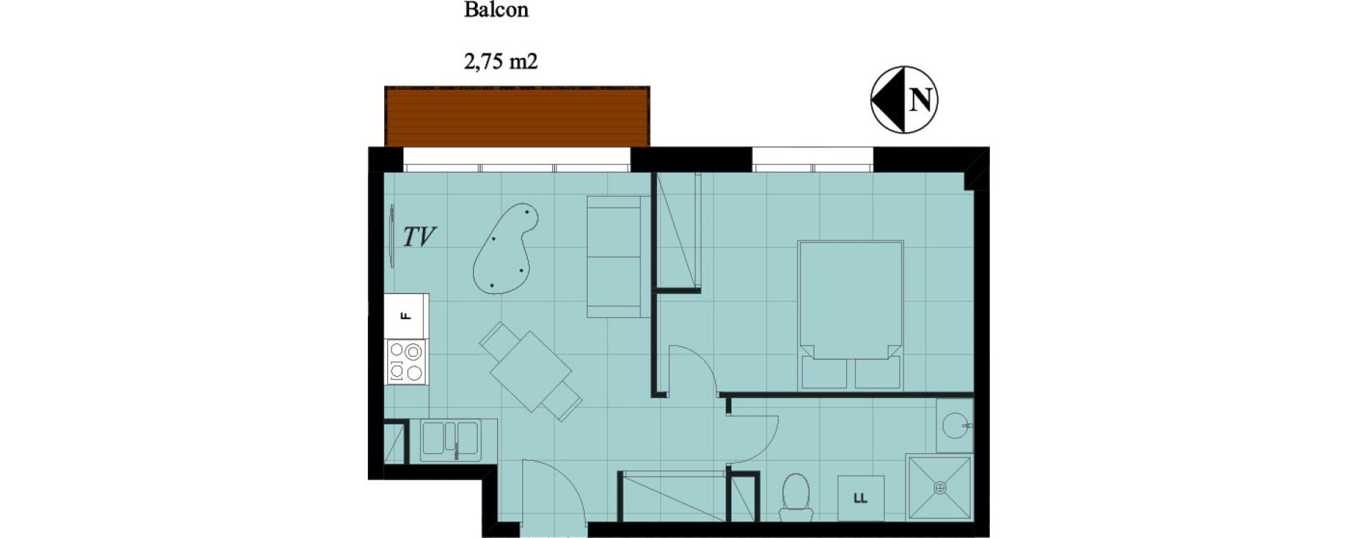 Appartement T2 de 34,00 m2 à Plaisir Centre