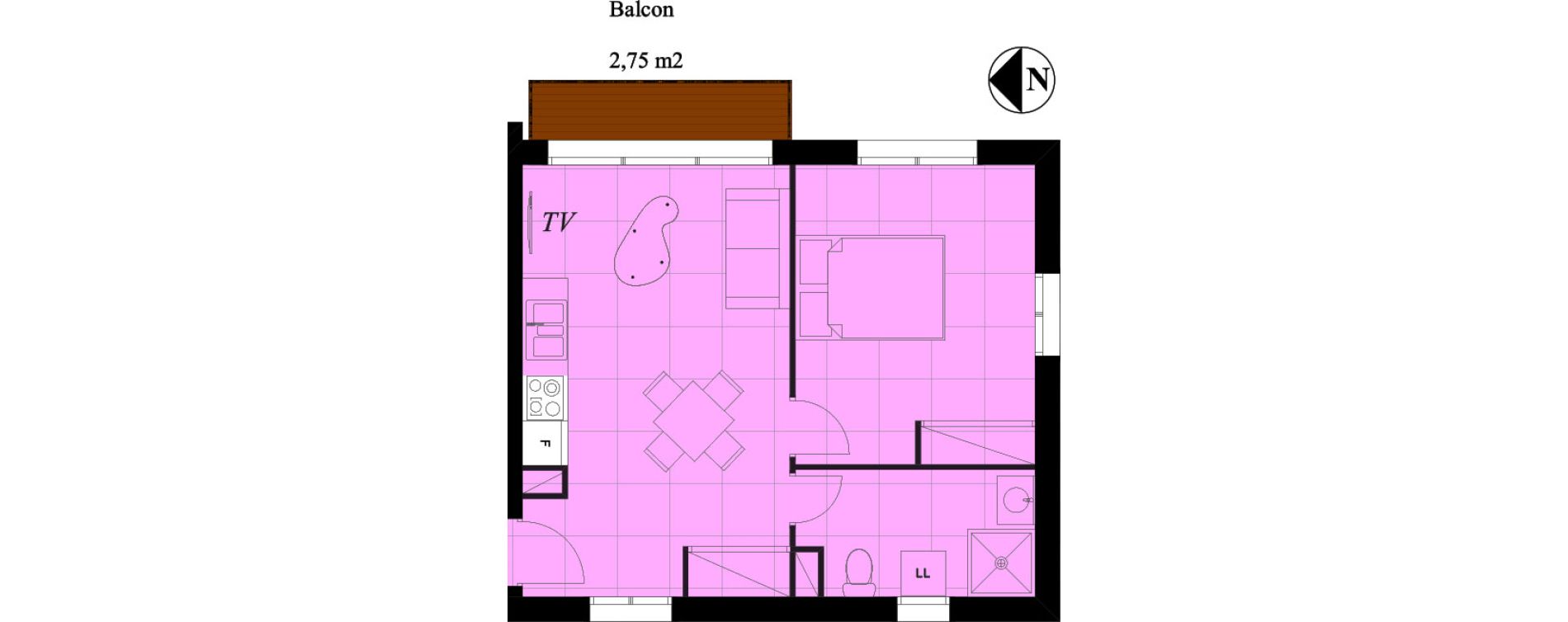 Appartement T2 de 38,75 m2 &agrave; Plaisir Centre