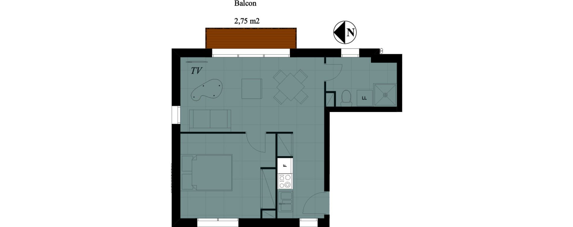 Appartement T2 de 39,00 m2 &agrave; Plaisir Centre