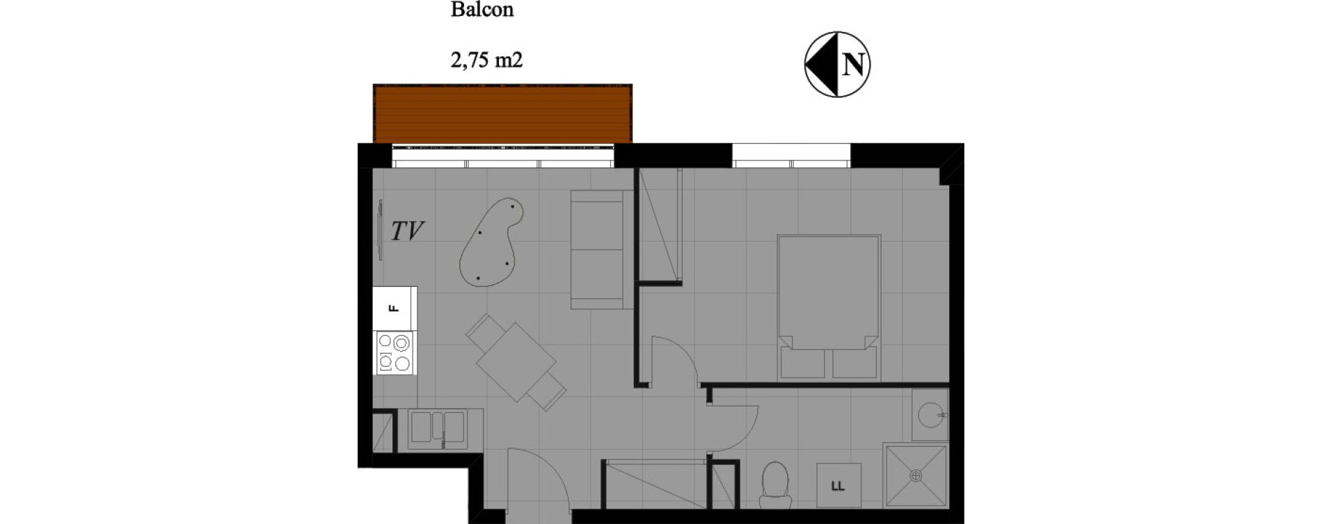 Appartement T2 de 34,00 m2 à Plaisir Centre