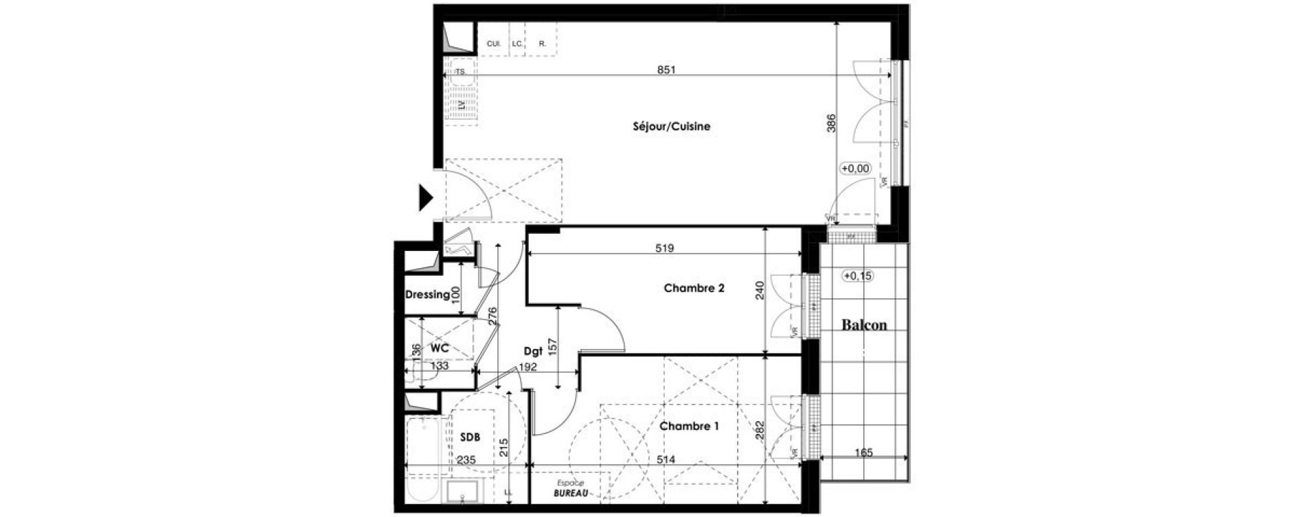 Appartement T3 de 70,04 m2 &agrave; Plaisir Centre