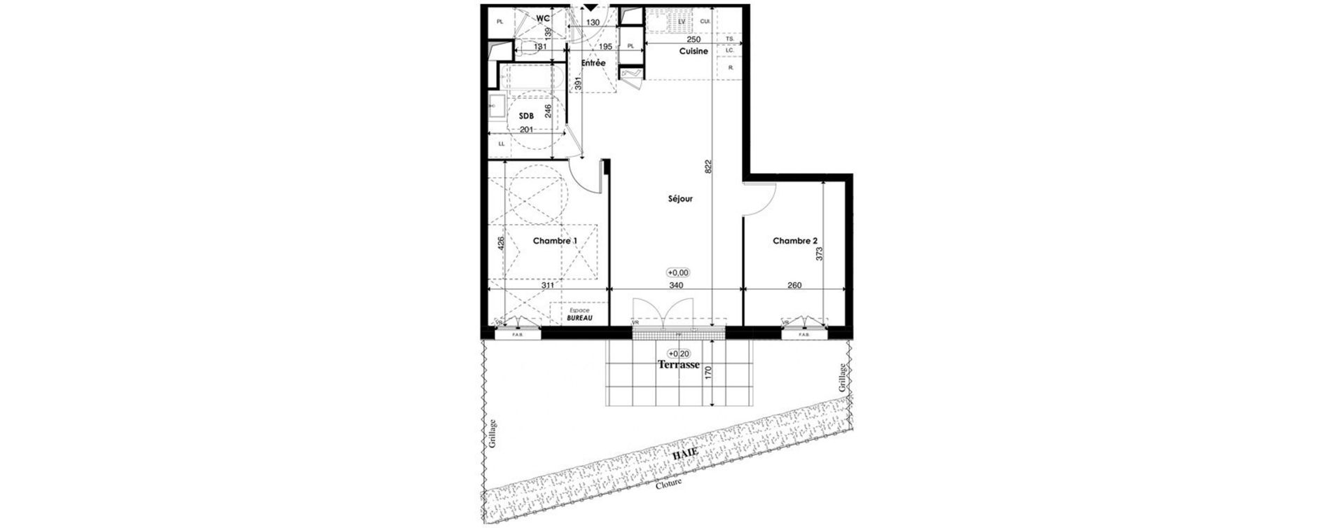 Appartement T3 de 61,70 m2 &agrave; Plaisir Centre
