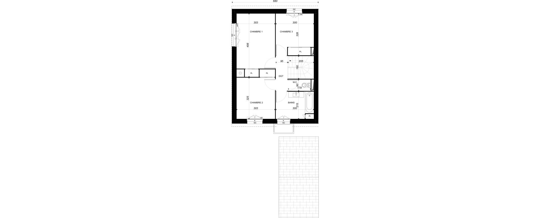 Maison T4 de 91,34 m2 &agrave; Plaisir Centre