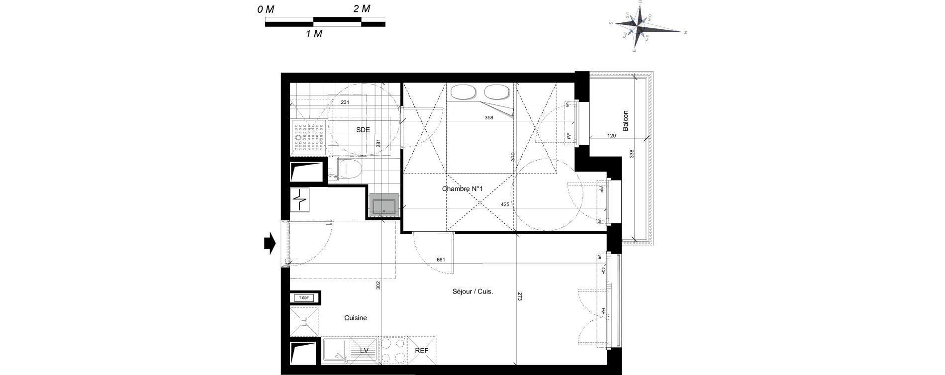 Appartement T2 de 36,10 m2 &agrave; Plaisir Centre