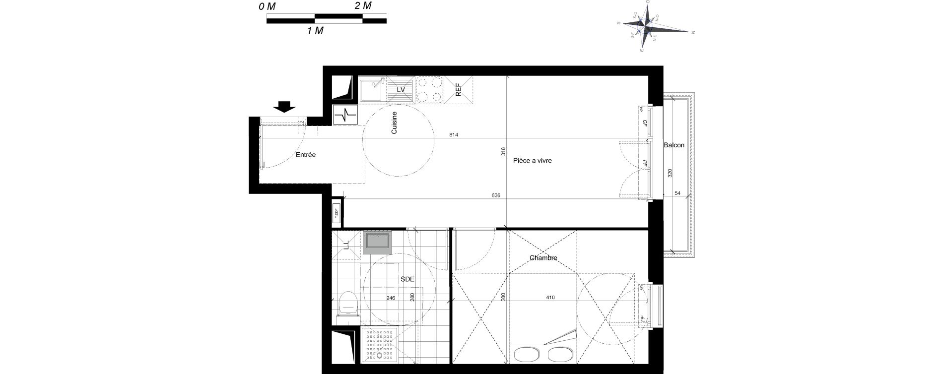 Appartement T2 de 40,30 m2 &agrave; Plaisir Centre