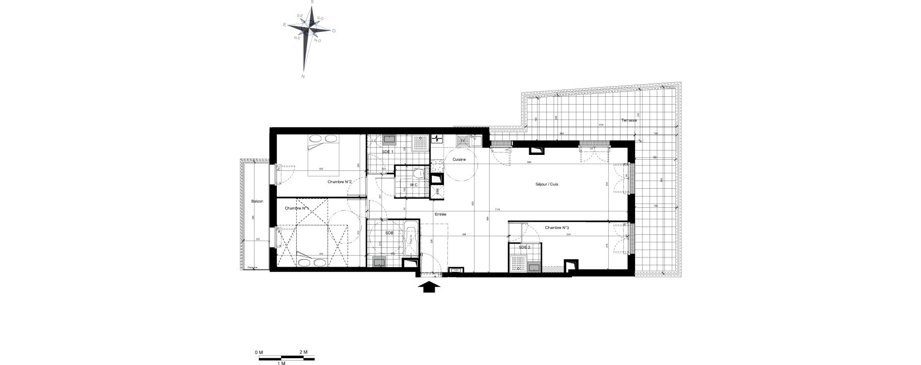 Appartement T4 de 89,60 m2 &agrave; Plaisir Centre