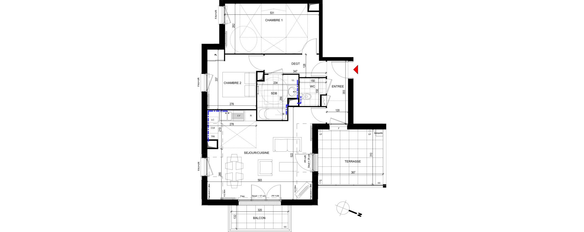 Appartement T3 de 68,64 m2 &agrave; Plaisir La haise les gares